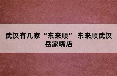 武汉有几家“东来顺” 东来顺武汉岳家嘴店